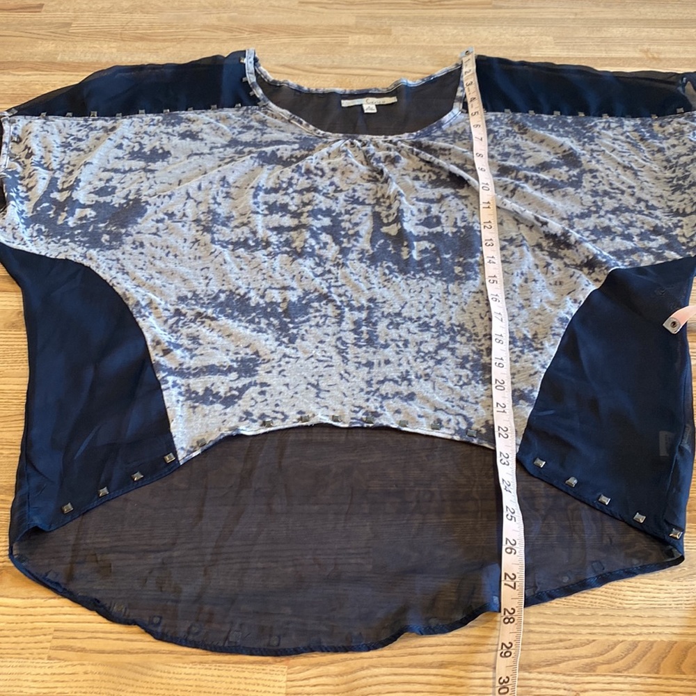 Blouse: Multi Blue-White - image 5